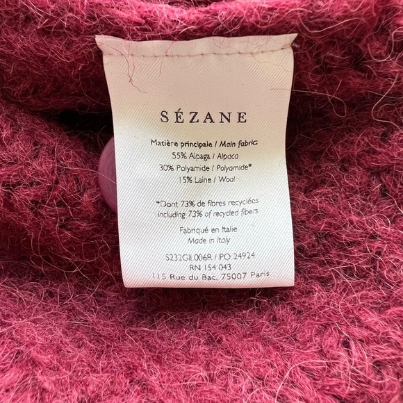 Sezane Burgundy Basile Knit Cardigan M - Picture 5 of 8
